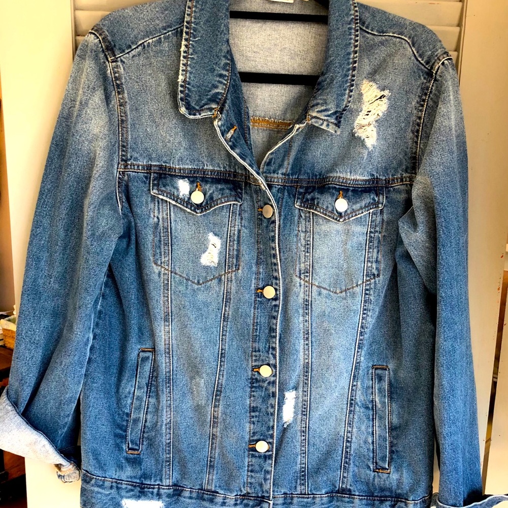 Distressed Trucker Jean Jacket